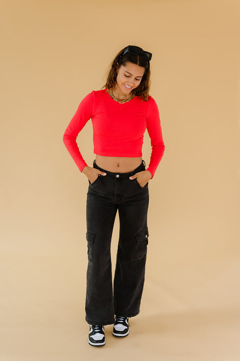 Red Hot Ribbed Top